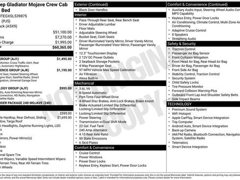 Used 2025 Jeep Gladiator Mojave w/ Safety Group AWD/4WD image 6