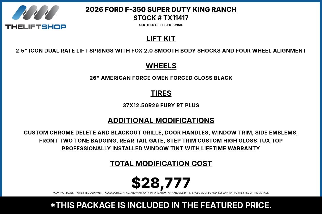 Used 2026 Ford F350 King Ranch w/ Chrome Package AWD/4WD image 2