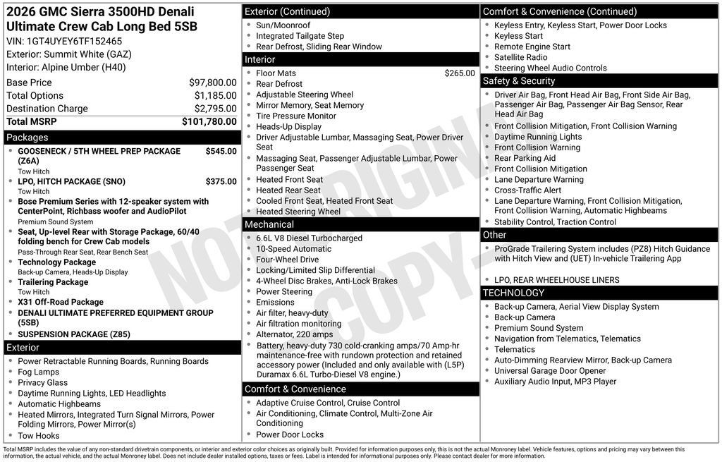 New 2026 GMC Sierra 3500 Denali Ultimate AWD/4WD image 46
