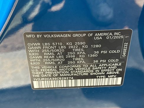 Used 2025 Volkswagen Atlas SE w/ Panoramic Sunroof Package FWD image 29