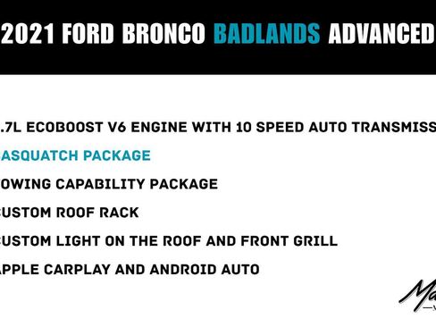 Used 2021 Ford Bronco Badlands AWD/4WD image 2