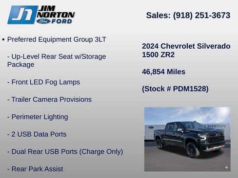 Used 2024 Chevrolet Silverado 1500 ZR2 w/ Technology Package AWD/4WD image 39