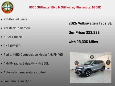 Used 2025 Volkswagen Taos SE AWD/4WD image 5