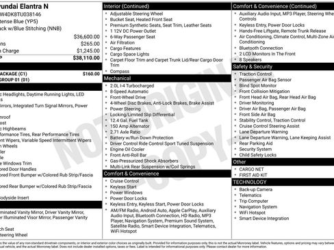 New 2026 Hyundai Elantra N w/ Cargo Package FWD image 8