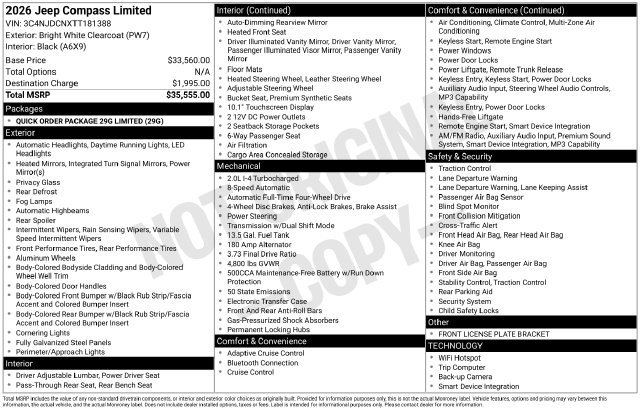 Used 2026 Jeep Compass Limited AWD/4WD image 4