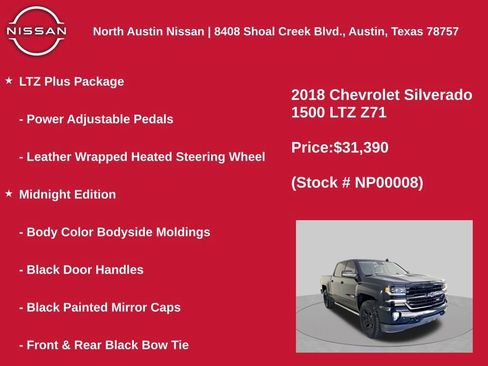 Used 2018 Chevrolet Silverado 1500 LTZ Z71 w/ LTZ Plus Package AWD/4WD image 11
