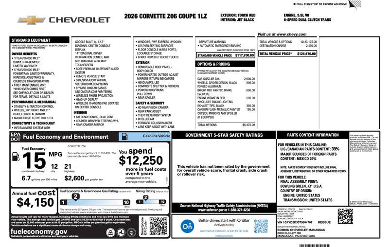 Used 2026 Chevrolet Corvette Z06 RWD image 53