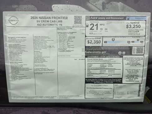 New 2026 Nissan Frontier SV w/ SV Convenience Package RWD image 29
