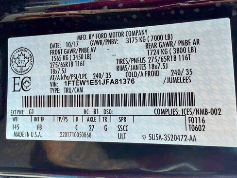 Used 2018 Ford F150 XLT w/ Equipment Group 302A Luxury AWD/4WD image 47