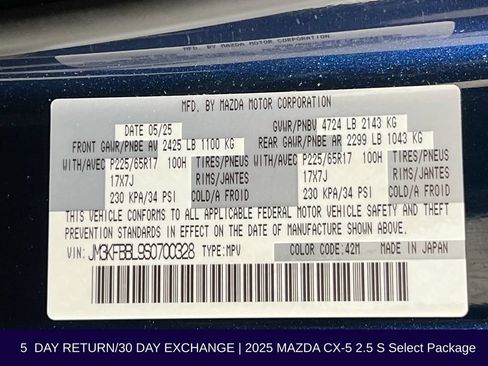 Used 2025 MAZDA CX-5 AWD 2.5 S w/ Select Package image 37