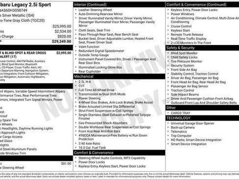 Used 2017 Subaru Legacy 2.5i Sport image 2