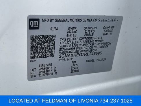 Used 2024 Chevrolet Equinox LT w/ LPO, Floor Liner Package FWD image 10