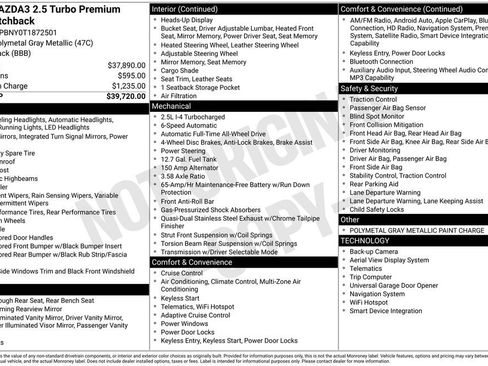 New 2026 MAZDA MAZDA3 Hatchback w/Premium Plus Pkg AWD/4WD image 37