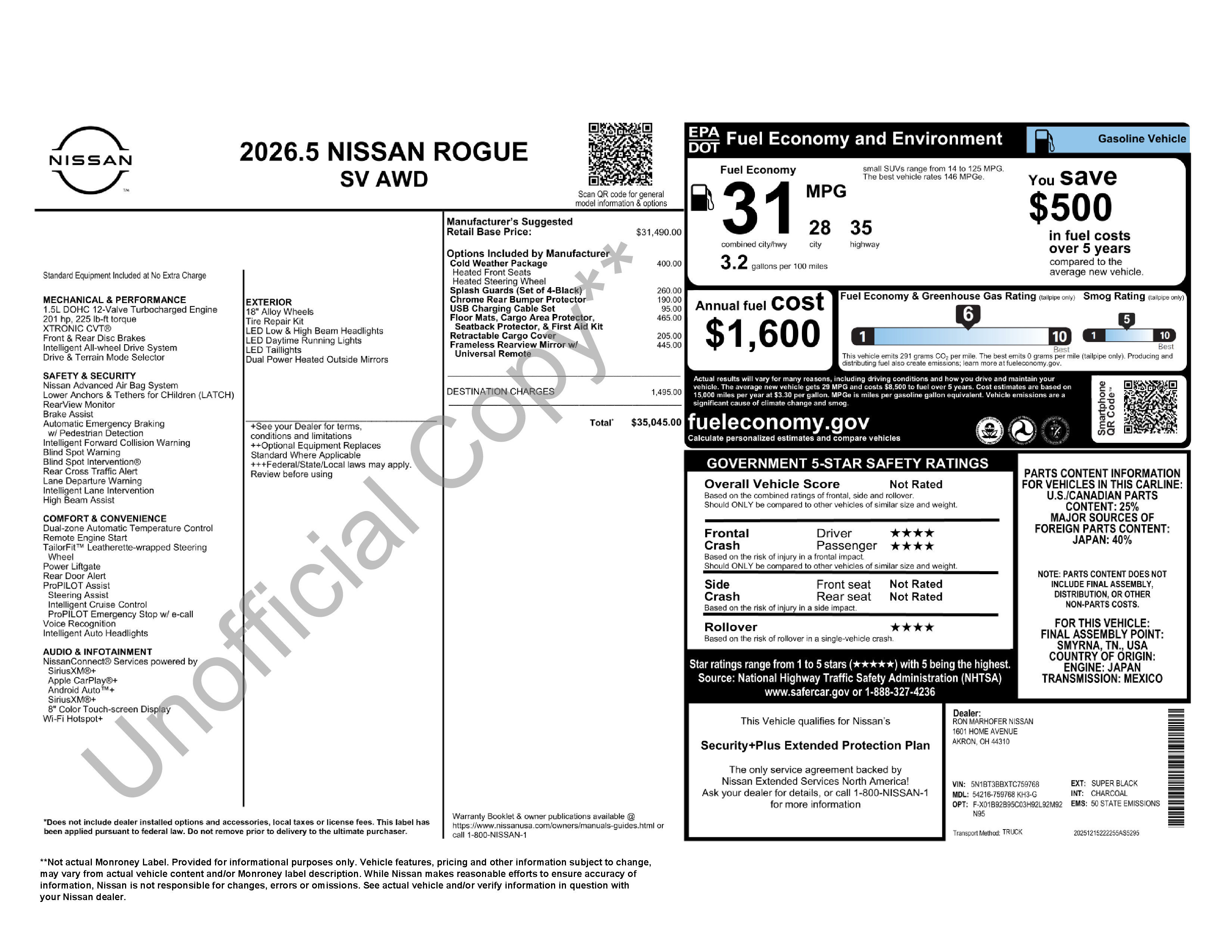 Certified 2026 Nissan Rogue SV w/ Cold Weather Package AWD/4WD image 2