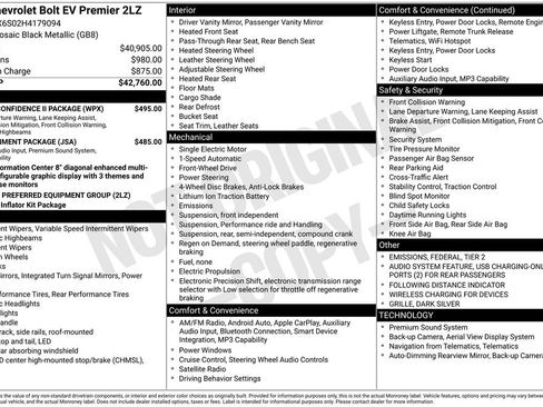 Used 2017 Chevrolet Bolt Premier w/ Driver Confidence II Package image 4