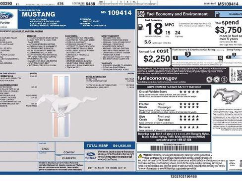 Certified 2021 Ford Mustang GT w/ Equipment Group 301A RWD image 2