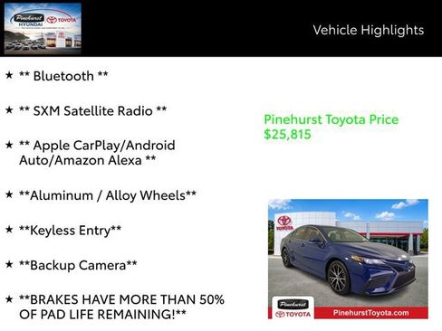 Certified 2024 Toyota Camry SE FWD image 7