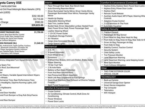 Used 2020 Toyota Camry XSE w/ Driver Assist Package image 4