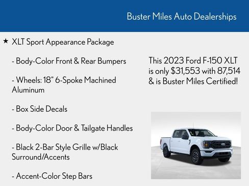 Used 2023 Ford F150 XLT w/ Equipment Group 302A High AWD/4WD image 7
