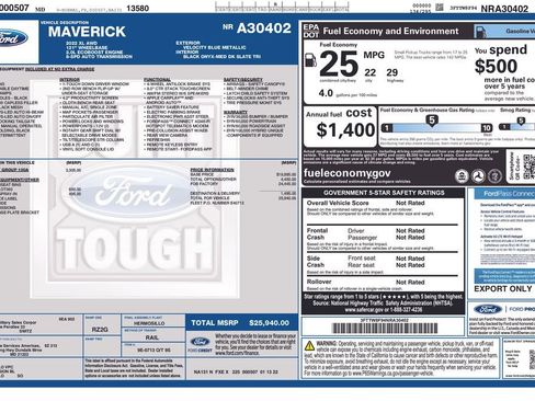 Used 2022 Ford Maverick XL w/ Equipment Group 100A Standard image 6