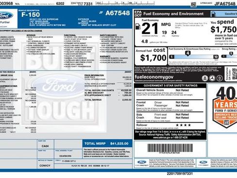 Used 2018 Ford F150 XL w/ Equipment Group 101A Mid AWD/4WD image 1