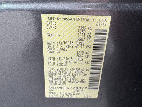 Used 2015 Nissan Murano SL w/ SL Technology Package AWD/4WD image 49