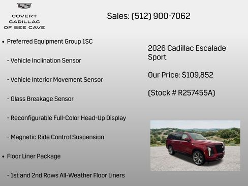 Certified 2026 Cadillac Escalade Sport w/ Touring Package AWD/4WD image 27