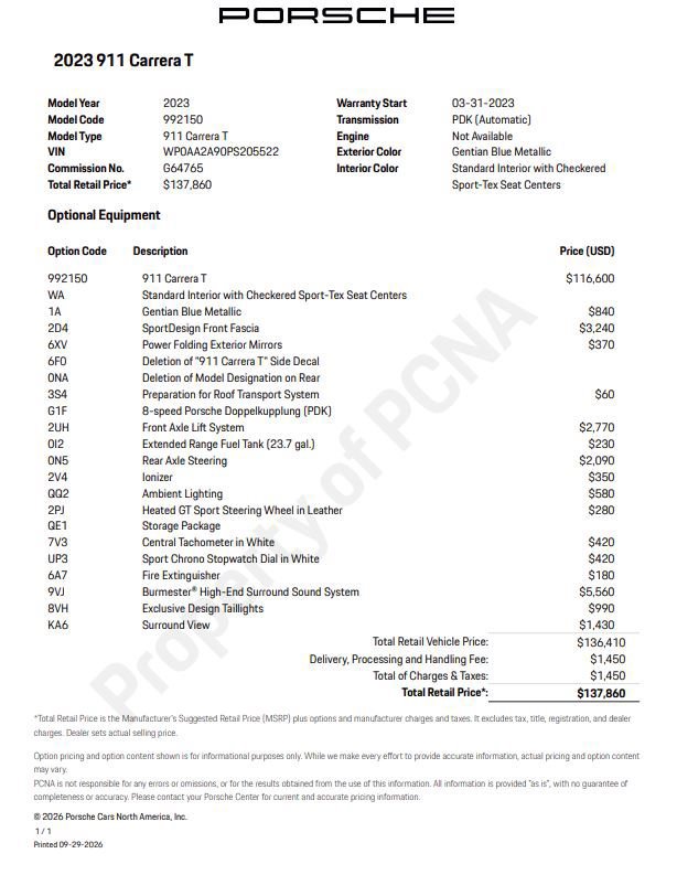 Certified 2023 Porsche 911 Carrera T RWD image 6