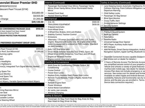 Used 2023 Chevrolet Blazer Premier w/ Enhanced Convenience Package FWD image 2