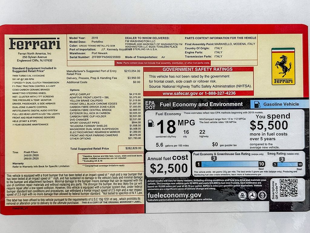 Certified 2019 Ferrari Portofino RWD image 39