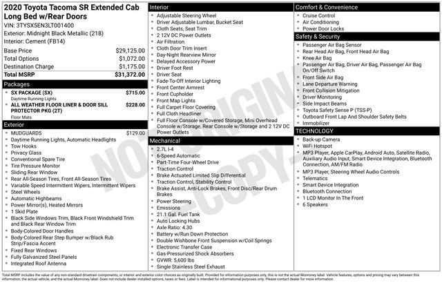 Used 2020 Toyota Tacoma SR w/ SX Package AWD/4WD image 9