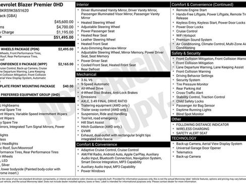 Used 2019 Chevrolet Blazer Premier w/ Sun and Wheels Package AWD/4WD image 2