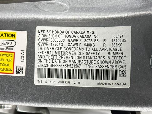 Certified 2025 Honda Civic Sport image 36