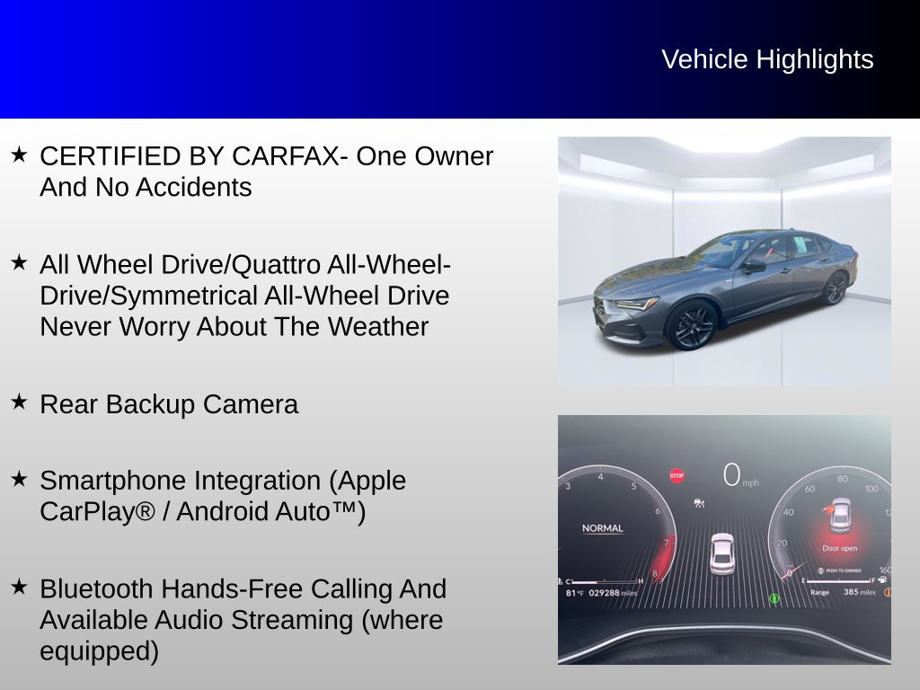 Used 2024 Acura TLX w/ A-SPEC Package AWD/4WD image 4