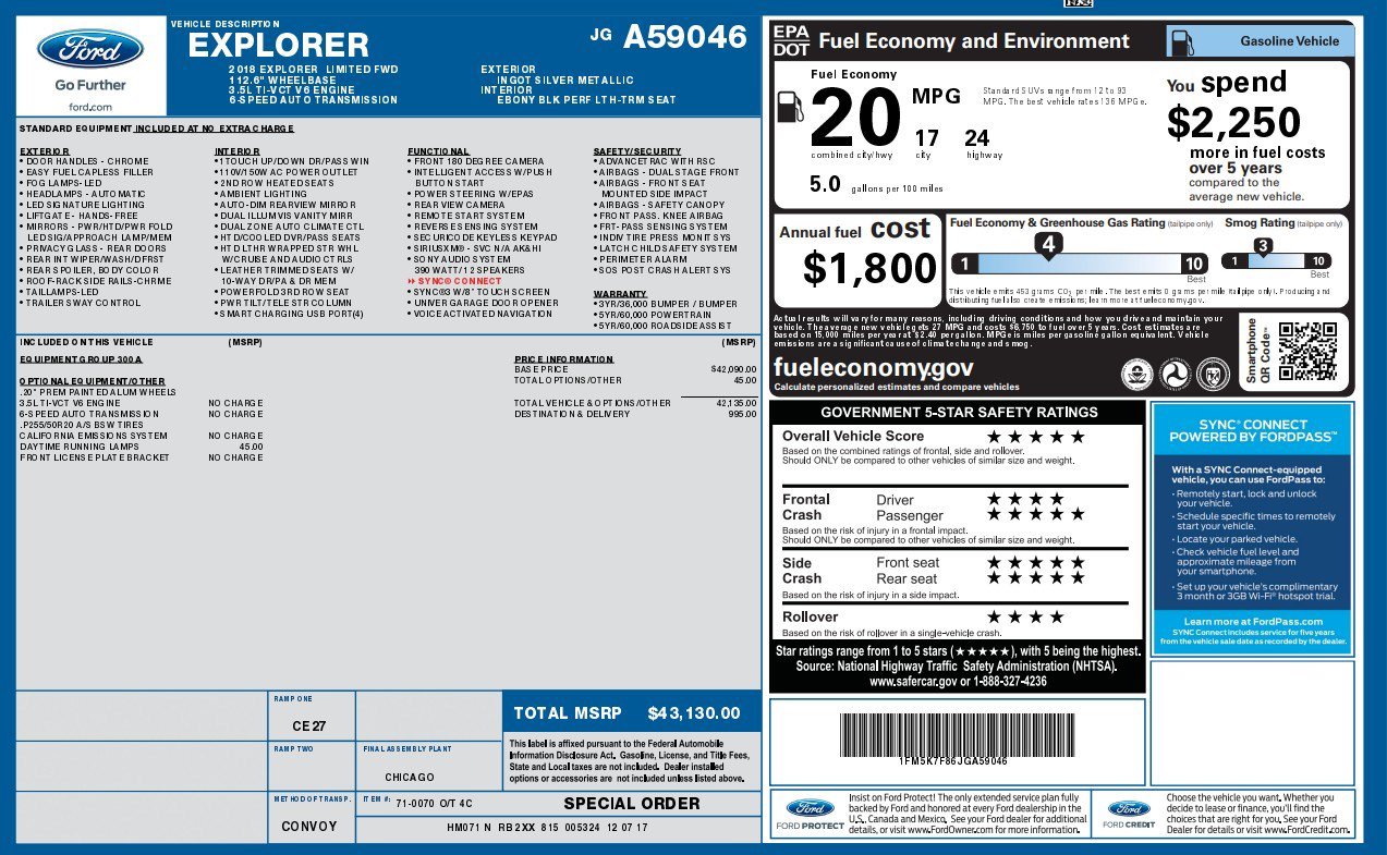Used 2018 Ford Explorer Limited FWD image 4