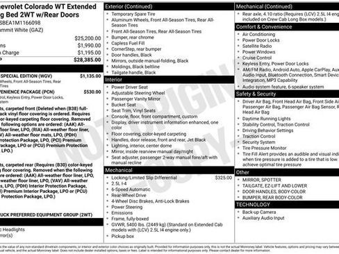 Used 2021 Chevrolet Colorado W/T w/ Custom Special Edition image 1