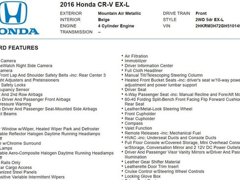 Used 2016 Honda CR-V EX-L image 18