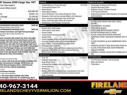 Used 2021 GMC Savana 2500 w/ Driver Convenience Package image 1