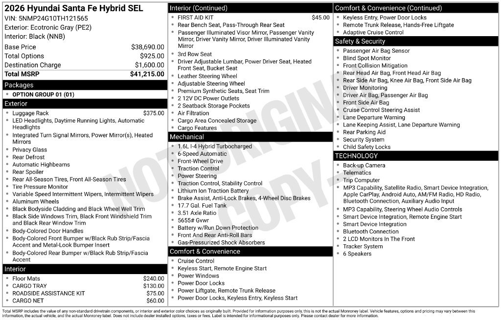 Certified 2026 Hyundai Santa Fe SEL FWD image 33