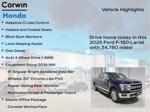 Used 2025 Ford F150 Lariat w/ Equipment Group 501A Mid AWD/4WD image 7