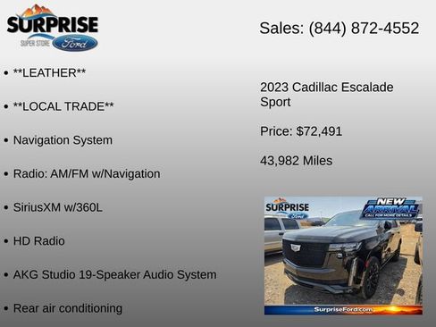Used 2023 Cadillac Escalade Sport w/ LPO, ONYX Package AWD/4WD image 19