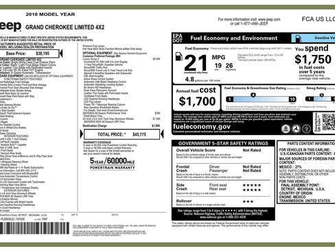 Used 2018 Jeep Grand Cherokee Limited w/ Luxury Group II image 4