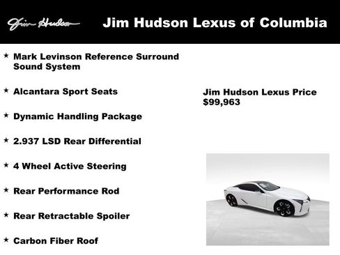 Certified 2022 Lexus LC 500 Coupe w/ Dynamic Handling Package image 3