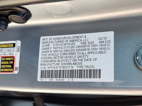 Certified 2026 Honda Ridgeline Sport image 27
