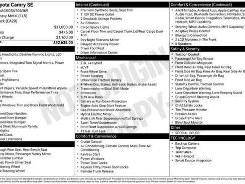 Used 2025 Toyota Camry SE image 3