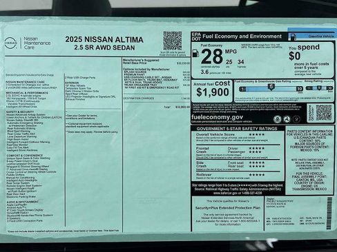 Certified 2025 Nissan Altima 2.5 SR AWD/4WD image 6