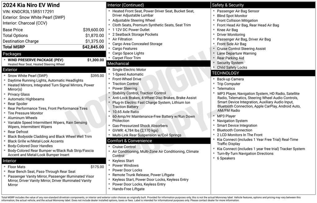 Used 2024 Kia Niro Wind w/ Wind Preserve Package FWD image 17