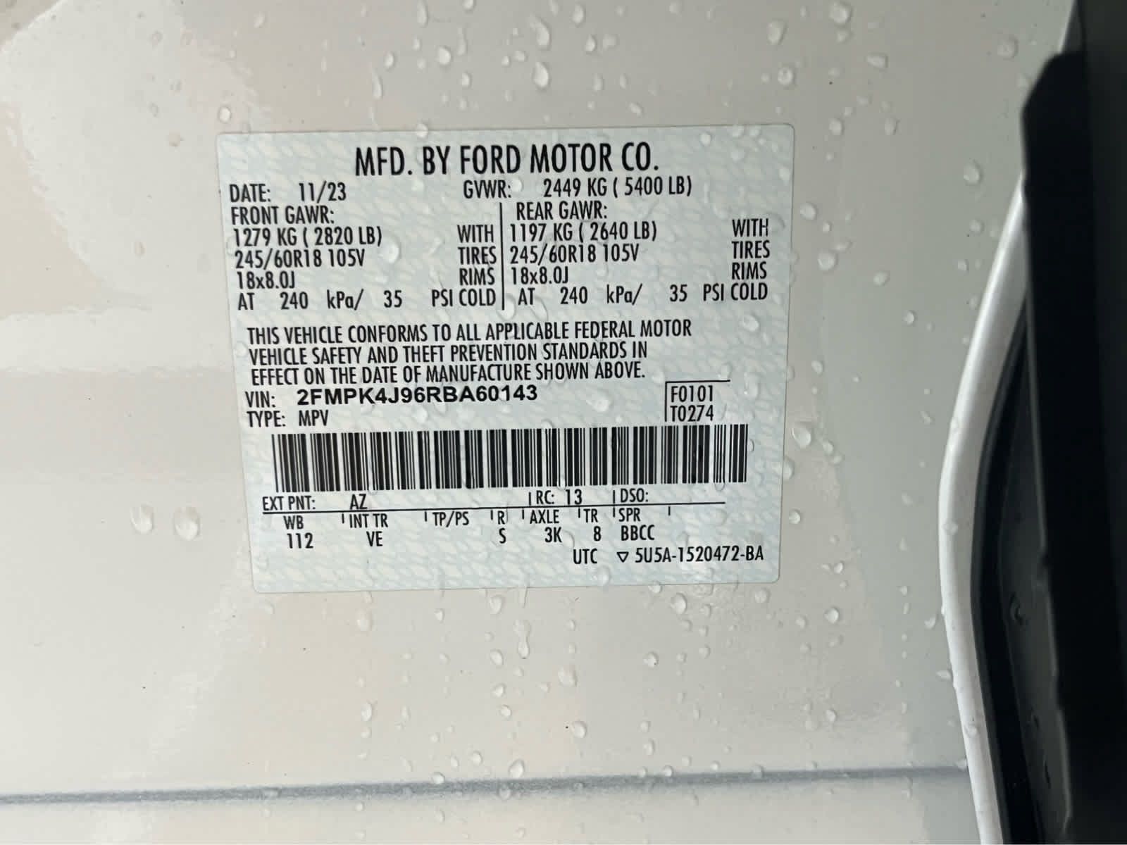 Certified 2024 Ford Edge SEL w/ Convenience Package AWD/4WD image 14