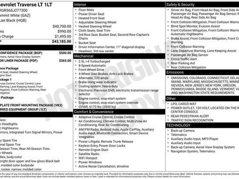 New 2025 Chevrolet Traverse LT w/ Driver Confidence Package image 10