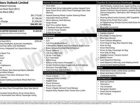 New 2026 Subaru Outback Limited w/ Premium/Limited Package 2 AWD/4WD image 5